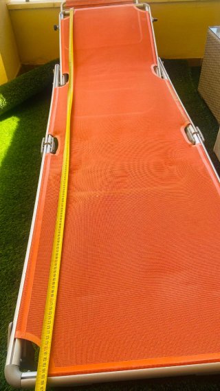 Tumbona plegable aluminio y textileno naranja