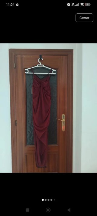 Vestido Malla Tirantes Finos Rojo