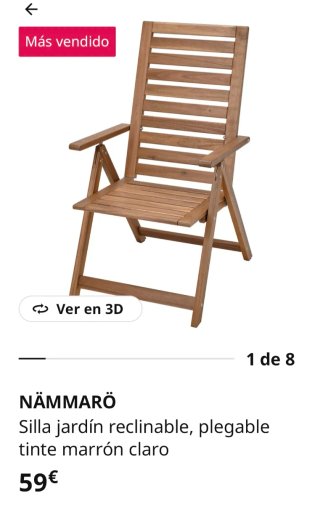 Sillón reclinable de jardín Ikea
