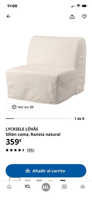 Sillón cama IKEA LYCKSELE LÖVÅS