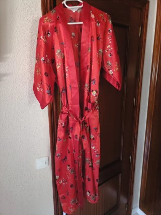 Bata kimono seda estampado floral