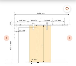 Sistema corredero para puertas negro