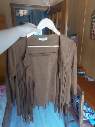 Chaqueta flecos marrón Green Coast talla 36
