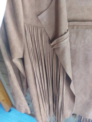 Chaqueta flecos marrón Green Coast talla 36