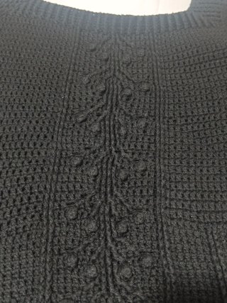 Top tejido  a mano algodón negro