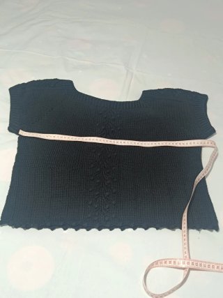 Top tejido  a mano algodón negro