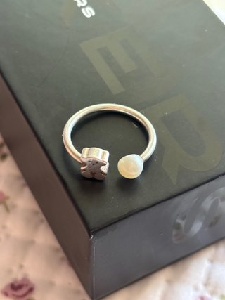 Anillo Tous Oso y Perla Ajustable