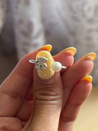 Anillo Tous Oso y Perla Ajustable