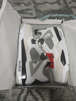 Jordan 4 Piel Blanco Gris Talla 40.5