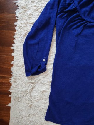 Camiseta azul añil manga 3/4