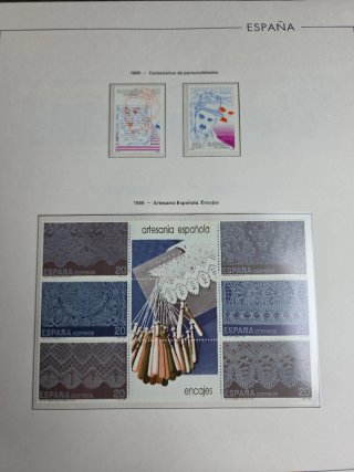 Sellos España 1989 en hojas edifil
