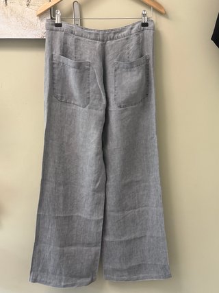 Conjunto Zara Lino Camisa y Pantalón Palazzo Gris