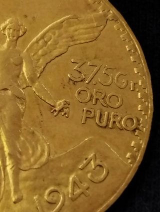 Moneda Oro 50 pesos mexicanos 1943