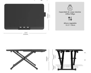 Convertidor Escritorio Ajustable Negro