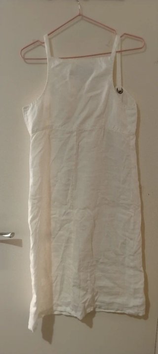 Vestido lino tirantes blanco