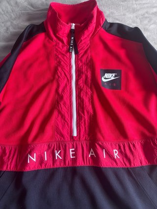 Sudadera Nike Air Media Cremallera Roja Negra