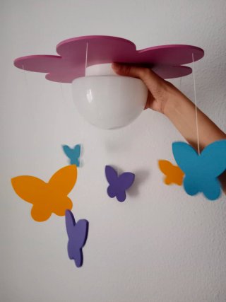 Lámpara infantil flor y mariposas