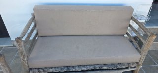 Conjunto de sofá, sillón y mesa para jardín