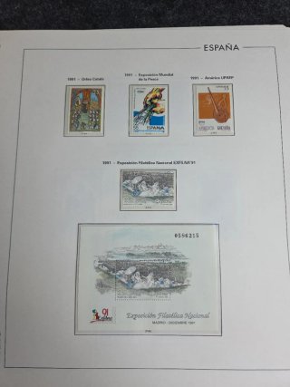 Sellos España 1991 en hojas edifil