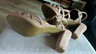 Sandalias Piccola Piu Tacón Beige Talla 40