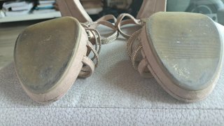 Sandalias Piccola Piu Tacón Beige Talla 40