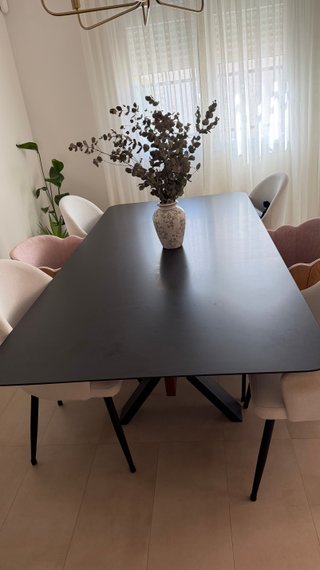 Mesa comedor patas acero y madera