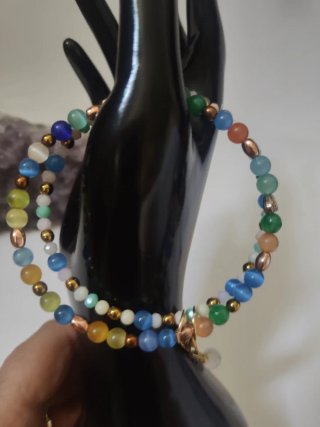 Bracciale rigido pietre color oro
