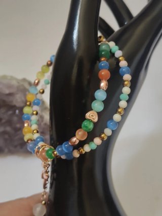 Bracciale rigido pietre color oro