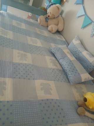 Colcha Infantil Reversible Azul Cama 90