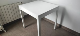 Mesa de comedor blanca extensible hace 120 y 80