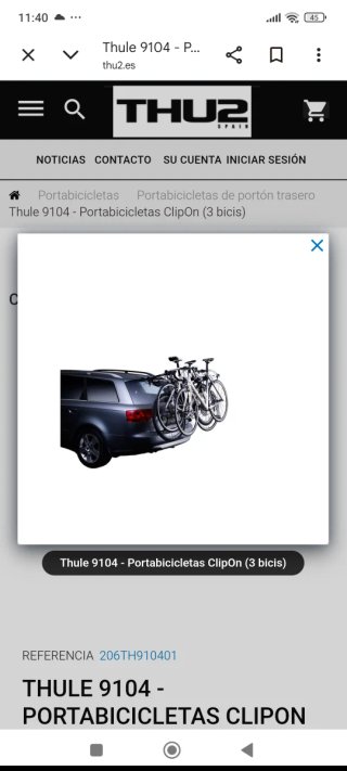 Portabicicletas Thule Clipon 9104