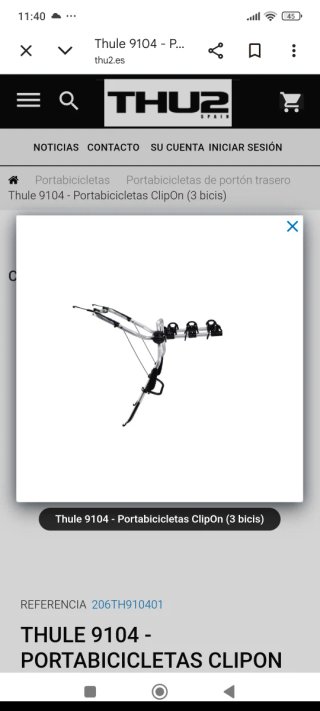 Portabicicletas Thule Clipon 9104