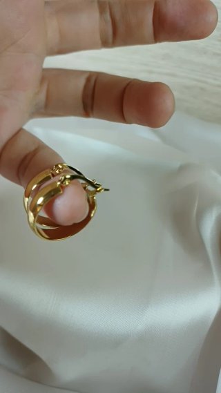 Pendientes Aro Pequeño Chapado Oro 18k Vintage