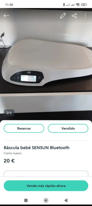 Báscula digital para bebé Bluetooth con medidor de