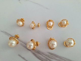 Pendientes Perla y Jaspe Rojo Gilco CALIDAD