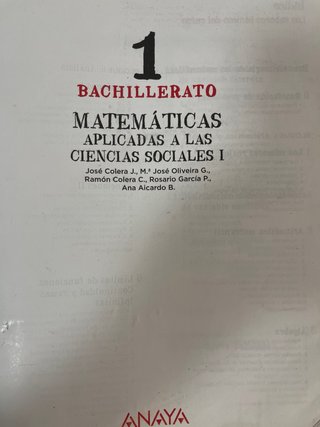Matemáticas aplicadas a las Ciencias Sociales I...
