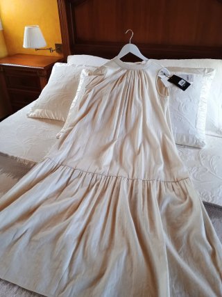 Vestido largo Max Mara crema talla 34