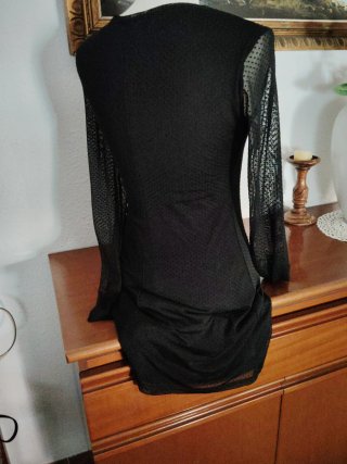 Vestido negro topos Stradivarius M justita