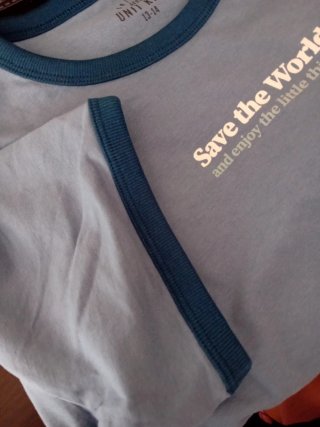 Camiseta UNIT KIDS azul Save the World