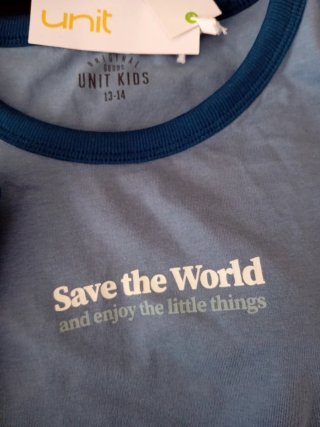 Camiseta UNIT KIDS azul Save the World