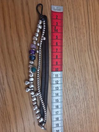 Pulsera Plata y Piedras Uno de 50