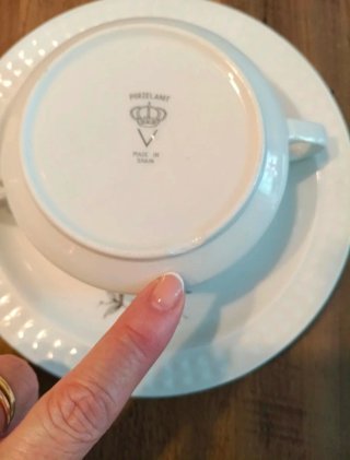 Juego 2 tazas consomé vintage porcelana