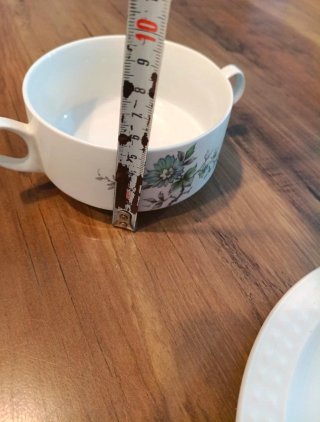 Juego 2 tazas consomé vintage porcelana