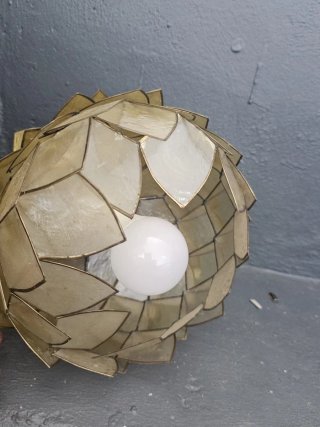 Lámpara colgante vintage papel y plástico