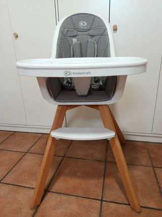 Trona Kinderkraft bebé madera y gris