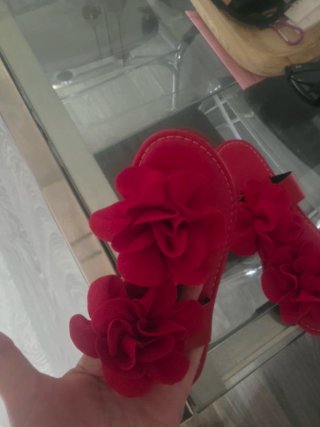 Sandalias niña rojas flor 3D T36