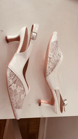 Zapatos de novia encaje blanco