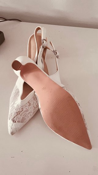 Zapatos de novia encaje blanco
