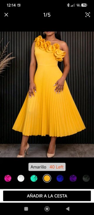 Vestido fiesta amarillo talla M