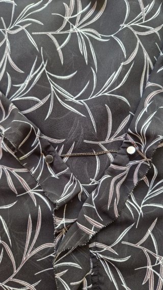 Blusa Punt Roma Negra Transparente Talla 2XL
